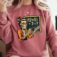 67 Teacher Halloween Skeleton Comfort Colors Sweatshirt Crimson