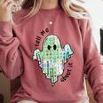 AAC Ghost Tell Me About It Speech Pathology AAC Sped Teacher Comfort Colors Sweatshirt Crimson