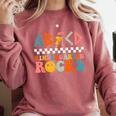 ABCD Kindergarten Rocks Back To School Teacher Kindergarten Comfort Colors Sweatshirt Crimson