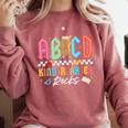 ABCD Kindergarten Rocks Pencil Lightning Teachers Rock Boys Comfort Colors Sweatshirt Crimson ABCD Kindergarten Rocks Pencil Lightning Teachers Rock Boys Comfort Colors Sweatshirt Crimson