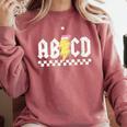 ABCD Teacher Comfort Colors Sweatshirt Crimson ABCD Teacher Comfort Colors Sweatshirt Crimson
