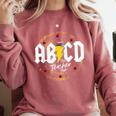 ABCD The Teacher Tour Last Day Of School Rockin' Teacher Comfort Colors Sweatshirt Crimson