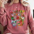 ABCs Learning Kindergarten Teacher Christmas Lights Alphabet For Men Women Kids Comfort Colors Sweatshirt Crimson ABCs Learning Kindergarten Teacher Christmas Lights Alphabet For Men Women Kids Comfort Colors Sweatshirt Crimson