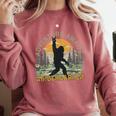 Adventure Awaits Bigfoot Teacher Kindergarten Back To School Comfort Colors Sweatshirt Crimson