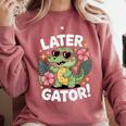 Alligator Later Gator Teacher Summer Last Day Fun Comfort Colors Sweatshirt Crimson