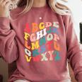 Alphabet Hi Back To School ABC Pre K Kindergarten Teacher Comfort Colors Sweatshirt Crimson Alphabet Hi Back To School ABC Pre K Kindergarten Teacher Comfort Colors Sweatshirt Crimson