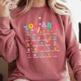 Alphabet Positive Affirmations Back To School Teacher Comfort Colors Sweatshirt Crimson