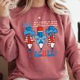 All American Teacher Pencil Coquette Bow USA Flag Teachers Comfort Colors Sweatshirt Crimson