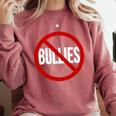 Anti Bullying No Bullies School Teacher Student Kindness Comfort Colors Sweatshirt Crimson