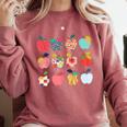Art Apples Back To School For Teacher Student Comfort Colors Sweatshirt Crimson