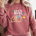 Lets Make Art Colerful Artists Painter Art Teacher Men Women Girls Kids Comfort Colors Sweatshirt Crimson