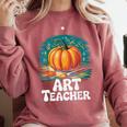 Art Teacher Pumpkin Painting Halloween Costume Comfort Colors Sweatshirt Crimson Art Teacher Pumpkin Painting Halloween Costume Comfort Colors Sweatshirt Crimson