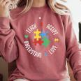 Autism Awareness Teacher Shirt Teach Accept Understand Love Comfort Colors Sweatshirt Crimson