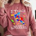 Autism Awareness Teacher I Teach Awesome Superheroes Comfort Colors Sweatshirt Crimson Autism Awareness Teacher I Teach Awesome Superheroes Comfort Colors Sweatshirt Crimson