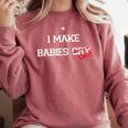 I Make Babies Cry Float Funny Swimming Coach Teacher Gift Comfort Colors Sweatshirt Crimson I Make Babies Cry Float Funny Swimming Coach Teacher Gift Comfort Colors Sweatshirt Crimson