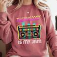 Back To School Retro Technology Is My Jam 80's Teacher Comfort Colors Sweatshirt Crimson Back To School Retro Technology Is My Jam 80's Teacher Comfort Colors Sweatshirt Crimson
