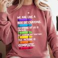 Back To School Teacher We Are Like A Box Of Crayons Comfort Colors Sweatshirt Crimson Back To School Teacher We Are Like A Box Of Crayons Comfort Colors Sweatshirt Crimson