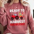 Back To School Teacher Farming Tractor Farmer Kids 100th Day Comfort Colors Sweatshirt Crimson Back To School Teacher Farming Tractor Farmer Kids 100th Day Comfort Colors Sweatshirt Crimson