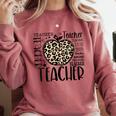 Back To School Teacher Life Apple Leopard Teacher Women Comfort Colors Sweatshirt Crimson Back To School Teacher Life Apple Leopard Teacher Women Comfort Colors Sweatshirt Crimson