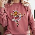 Ballet Dancer Gingerbread Christmas Dance Teacher Girl Women Comfort Colors Sweatshirt Crimson