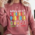 Battery Life Of Daycare Provider Childcare Teacher Comfort Colors Sweatshirt Crimson