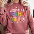 Battery Life Of A Teacher School Teacher Appreciation Comfort Colors Sweatshirt Crimson Battery Life Of A Teacher School Teacher Appreciation Comfort Colors Sweatshirt Crimson