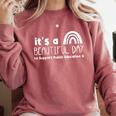 Beautiful Day To Support Public Education Teacher Red For Ed Comfort Colors Sweatshirt Crimson Beautiful Day To Support Public Education Teacher Red For Ed Comfort Colors Sweatshirt Crimson