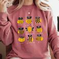 Bee Kind Positive Brave Happy Confident Humble Teacher Comfort Colors Sweatshirt Crimson