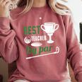 Best Teacher By Par Golf Golfer Comfort Colors Sweatshirt Crimson