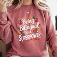 Being Bilingual Is A Superpower ESL Teacher School Comfort Colors Sweatshirt Crimson Being Bilingual Is A Superpower ESL Teacher School Comfort Colors Sweatshirt Crimson