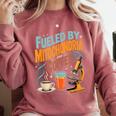 Biology Teacher Science Fueled By Mitochondria Coffee Comfort Colors Sweatshirt Crimson