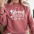 Blessed Teacher For Men Women Kids Comfort Colors Sweatshirt Crimson Blessed Teacher For Men Women Kids Comfort Colors Sweatshirt Crimson