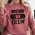 Boo Boo Crew First Aid School Nurse Day Care Teacher Comfort Colors Sweatshirt Crimson