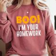 Boo I'm Your Homework Halloween Teacher Costume Comfort Colors Sweatshirt Crimson Boo I'm Your Homework Halloween Teacher Costume Comfort Colors Sweatshirt Crimson