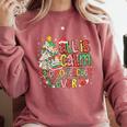 Book Tree All Is Calm Said No Teacher Ever Christmas Comfort Colors Sweatshirt Crimson Book Tree All Is Calm Said No Teacher Ever Christmas Comfort Colors Sweatshirt Crimson