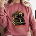 All Booked For Christmas Christmas Book Tree For Teacher For Men Women Kids Comfort Colors Sweatshirt Crimson
