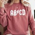 Boys Girls Teachers ABCD Rock Graphic Back To School Comfort Colors Sweatshirt Crimson