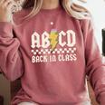 Boys Girls Teachers Rock Back To School ABCD Back In Class Comfort Colors Sweatshirt Crimson