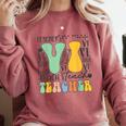Braille Teacher Of The Visually Impaired Groovy VI Teacher Comfort Colors Sweatshirt Crimson