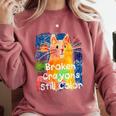 Broken Crayons Still Color Cat Teacher Comfort Colors Sweatshirt Crimson Broken Crayons Still Color Cat Teacher Comfort Colors Sweatshirt Crimson