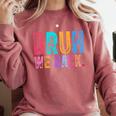 Bruh We Back Teachers Retro Back To School Boys Girls Kids Comfort Colors Sweatshirt Crimson Bruh We Back Teachers Retro Back To School Boys Girls Kids Comfort Colors Sweatshirt Crimson
