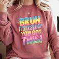 Bruh It's Test Day You Got This Funny Teacher Comfort Colors Sweatshirt Crimson