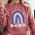 Bulldogs School Mascot Rainbow Teacher Lover Comfort Colors Sweatshirt Crimson Bulldogs School Mascot Rainbow Teacher Lover Comfort Colors Sweatshirt Crimson
