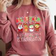 All Is Calm Xmas Kindergarten Christmas Season Teacher Comfort Colors Sweatshirt Crimson