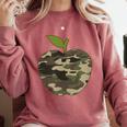 Camo Apple Camouflage Clothing School Student Camo Teacher Men Women Kids Comfort Colors Sweatshirt Crimson