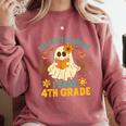 You Can't Scare Me I Teach 4th Grade Halloween Teacher Ghost Comfort Colors Sweatshirt Crimson
