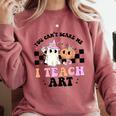 You Can't Scare Me I Teach Art Retro Teacher Ghost Halloween Comfort Colors Sweatshirt Crimson