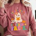 You Can't Scare Me I Teach Pre-k Teacher Halloween Ghost Men Women Kids Comfort Colors Sweatshirt Crimson