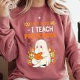 You Cant Scare Me I Teach Preschool Halloween Teacher Comfort Colors Sweatshirt Crimson