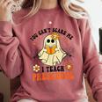 You Can't Scare Me I Teach Preschool Teacher Halloween Ghost Men Women Comfort Colors Sweatshirt Crimson